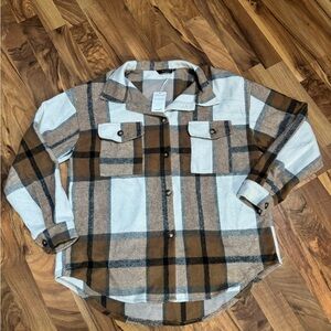 Plaid Button-Up Shirt Jacket
